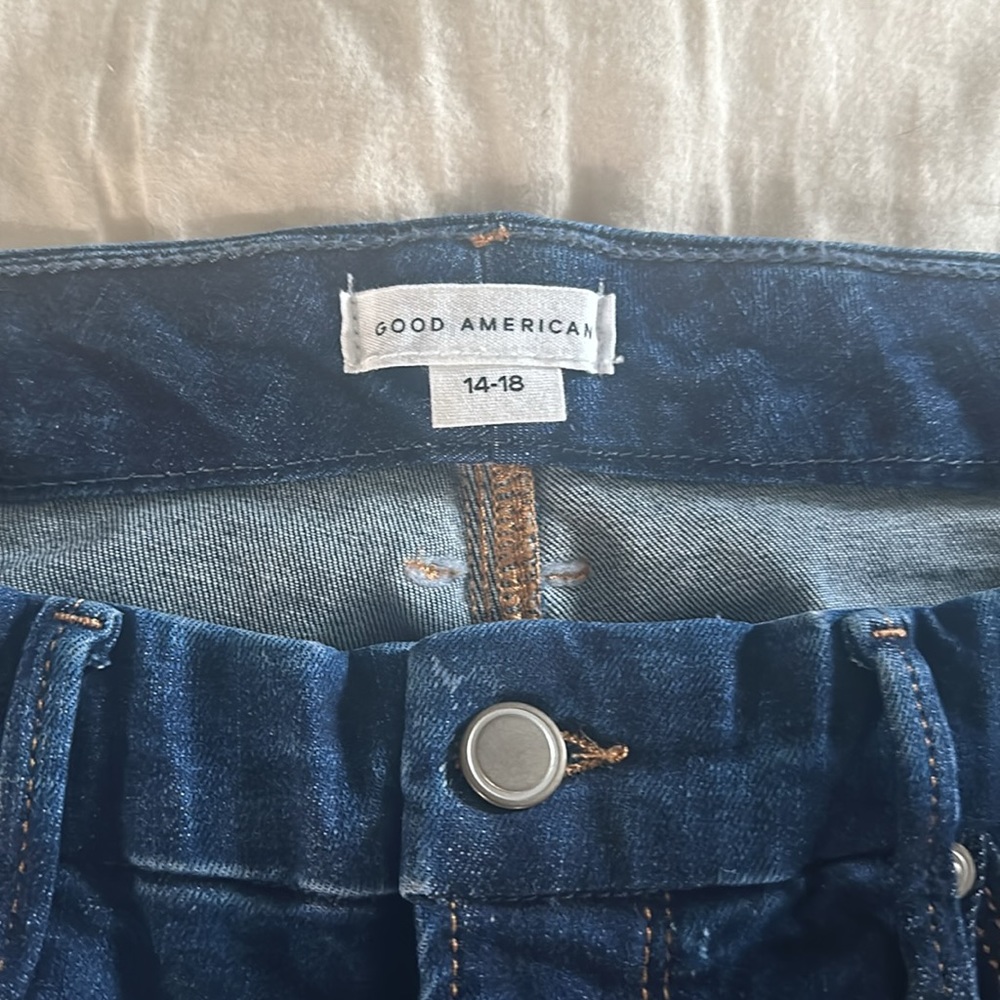 Good American ALWAYS FITS GOOD LEGS SKINNY CROPPED JEANS |INDIGO507 / 14-18